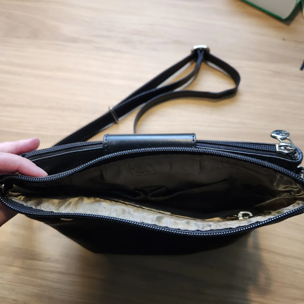 The TREND Black Crossbody Shoulder Bag with Silver Accent - Picture 5 of 6